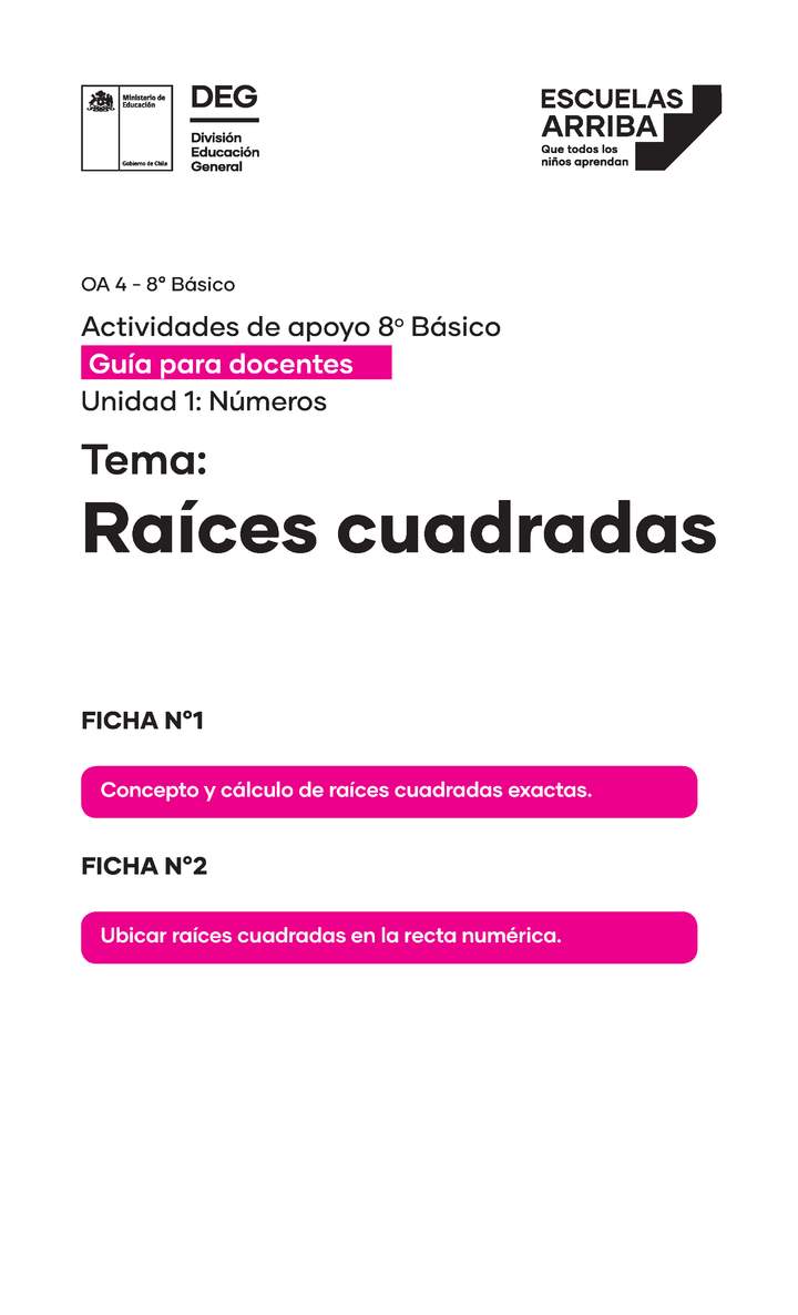 Raíces cuadradas, Guía 1 y 2