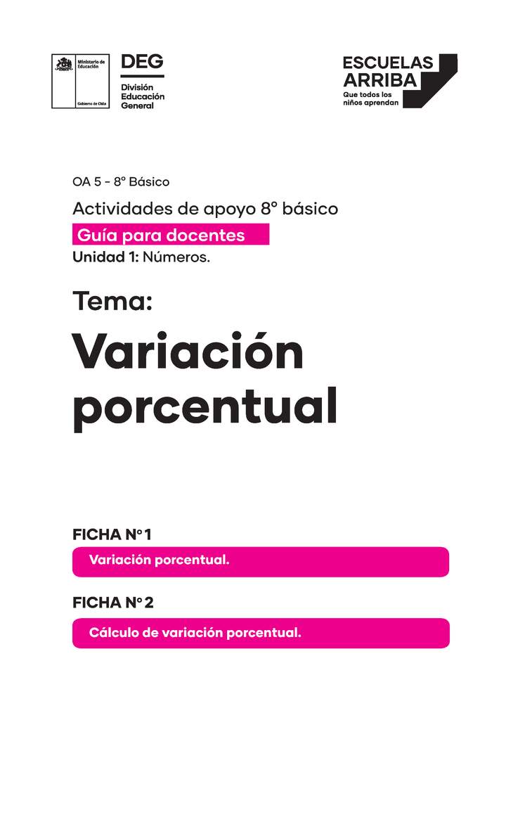 Variación Porcentual Guía 1 y 2