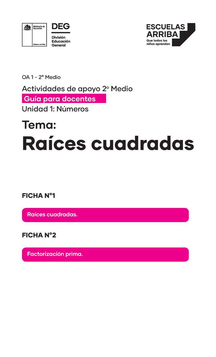 Raíces cuadradas Guías 1 y 2