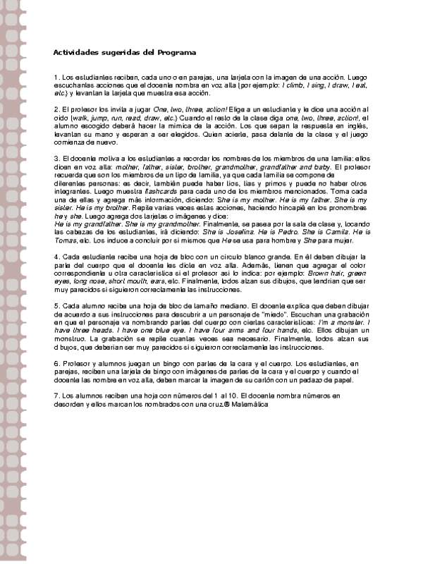 Actividades sugeridas Unidad 2
