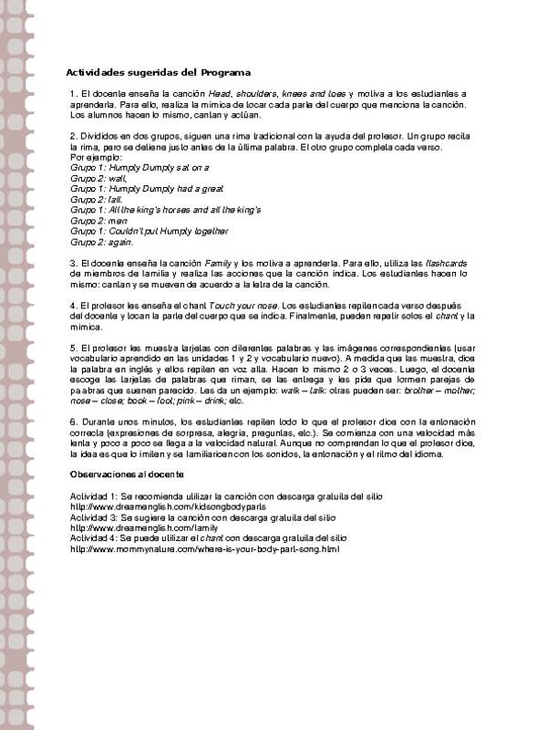 Actividades sugeridas Unidad 2
