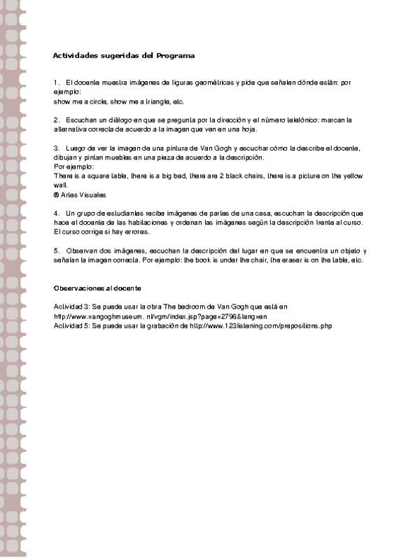 Actividades sugeridas Unidad 2