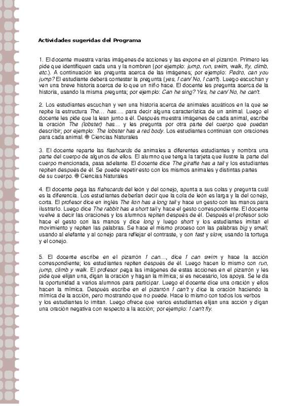 Actividades sugeridas Unidad 2