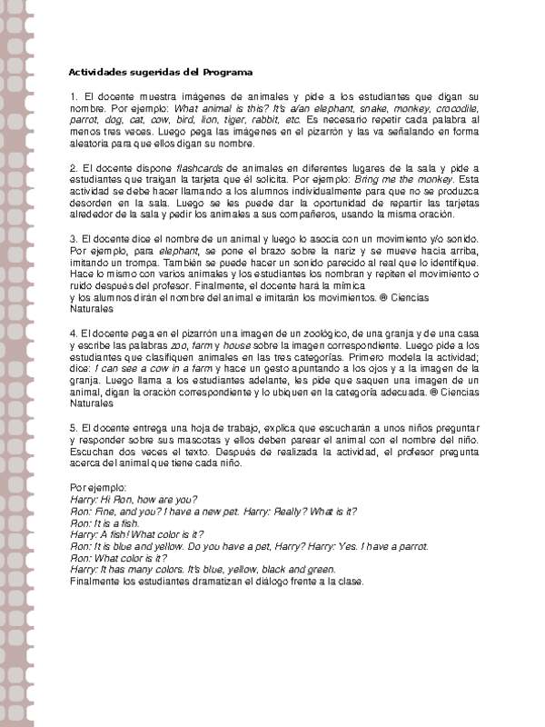 Actividades sugeridas Unidad 2