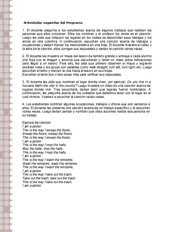 Actividades sugeridas Unidad 2