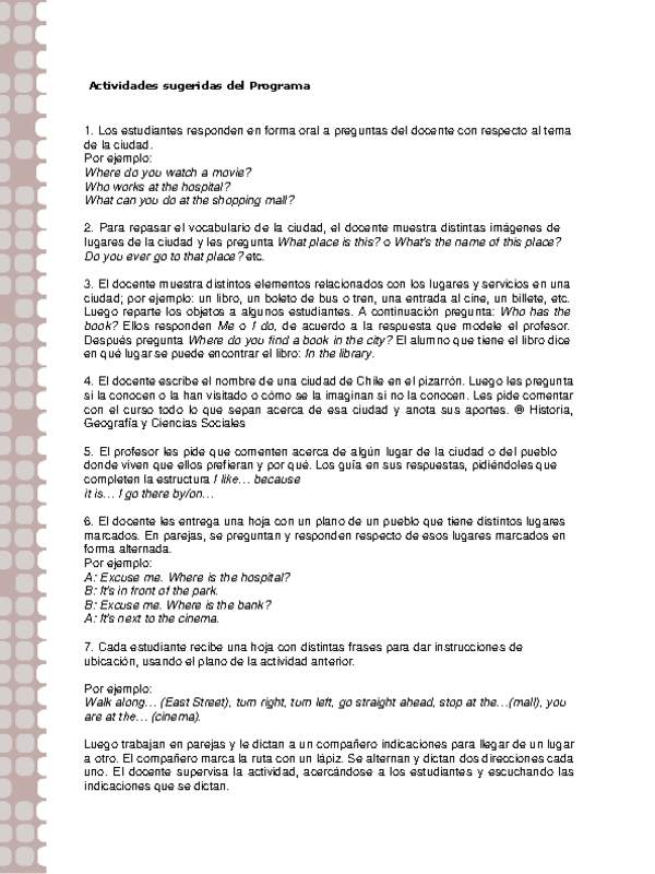 Actividades sugeridas Unidad 2