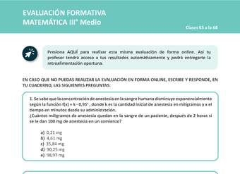 Evaluación Matemática 3° medio Unidad priorizada: Semana 17