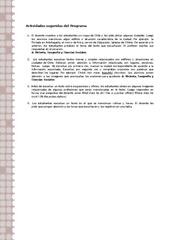 Actividades sugeridas Unidad 2