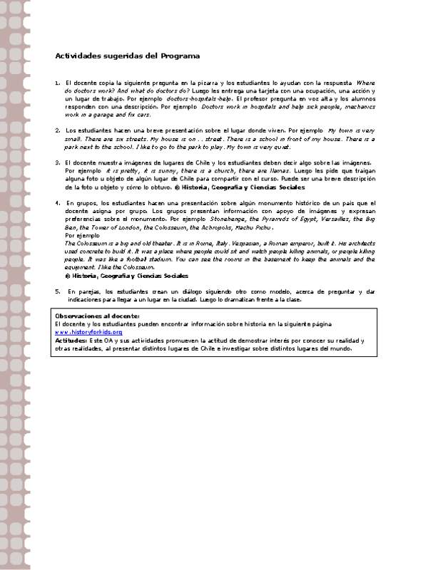 Actividades sugeridas Unidad 2