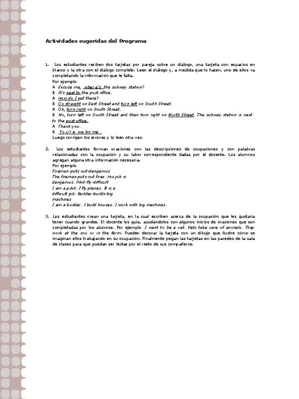 Actividades sugeridas Unidad 2