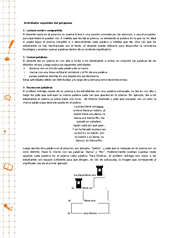 Actividades sugeridas Unidad 1