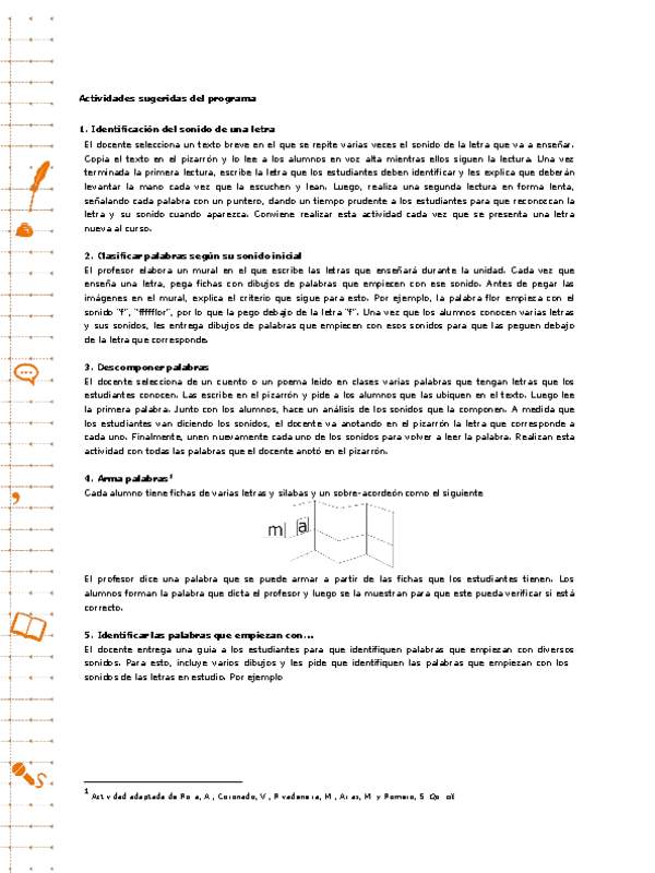 Actividades sugeridas Unidad 1