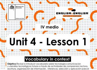 Inglés 4° Medio Unidad 4 - Lesson 1