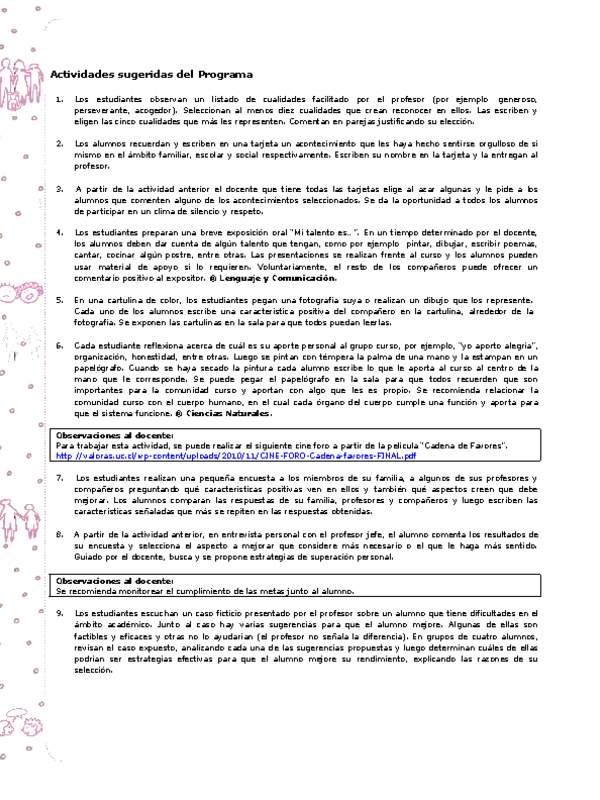 Actividades sugeridas Unidad 1