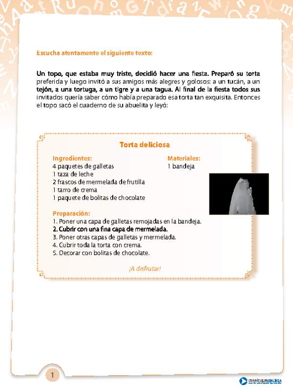 Texto receta