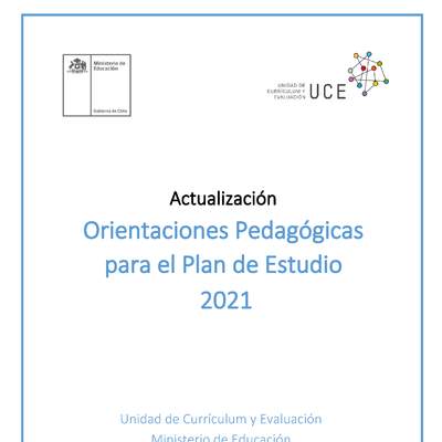 Orientaciones pedagógicas para el plan de estudios  2021