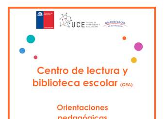 Orientaciones pedagógicas - Centro de lectura y biblioteca escolar (CRA)