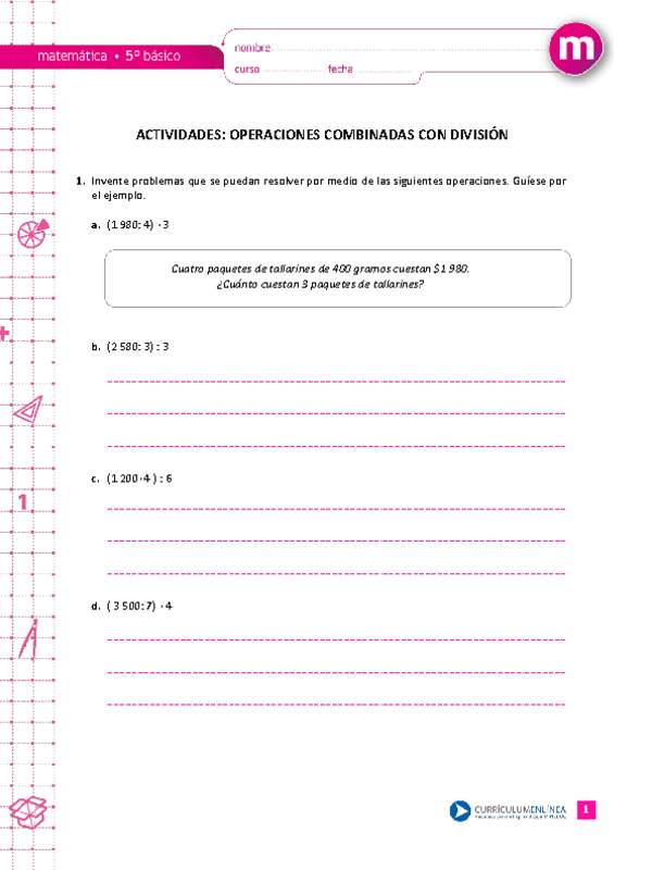 Operaciones combinadas con división