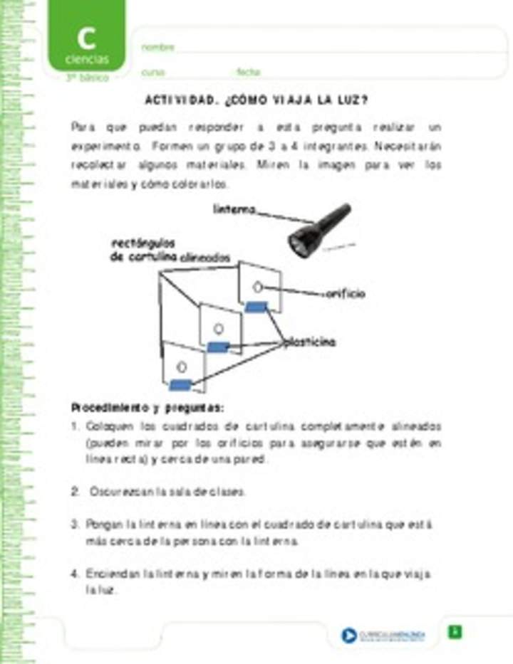 La luz viaja en línea recta