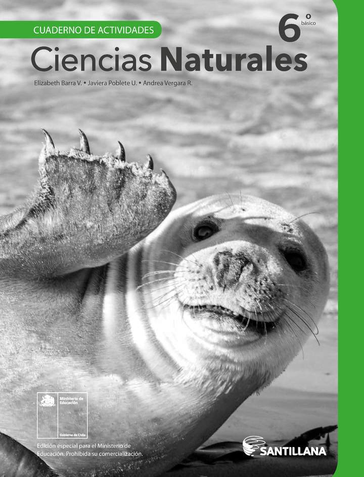 Ciencias Naturales 6° Básico, Cuaderno de actividades - Fragmento de muestra