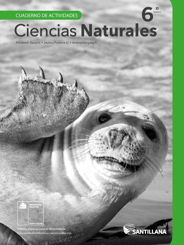 Ciencias Naturales 6° Básico, Cuaderno de actividades - Fragmento de muestra