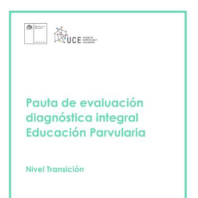 Pauta de evaluación diagnóstica integral Educación Parvularia