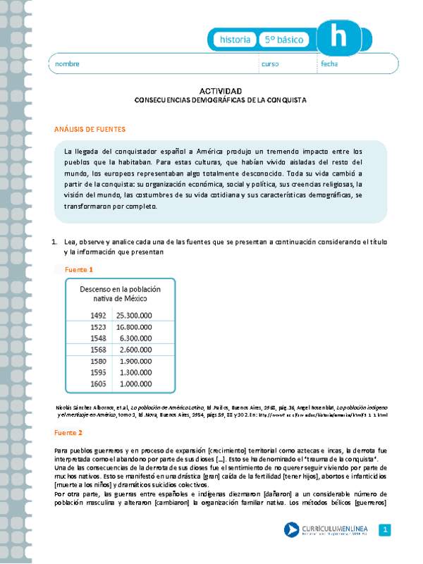 Consecuencias demográficas de la conquista