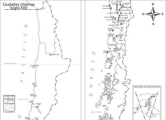 Mapa ciudades de Chile siglo XIX