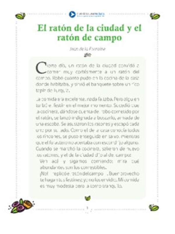 El ratón de la ciudad y el ratón de campo