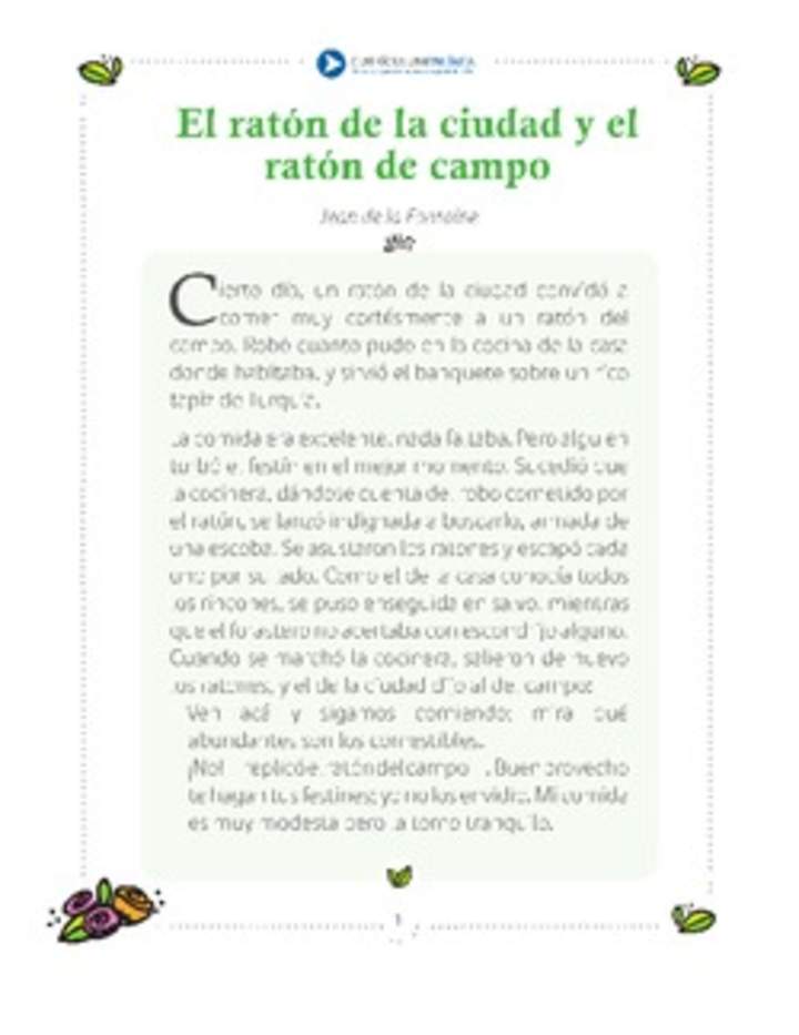 El ratón de ciudad y el ratón de campo