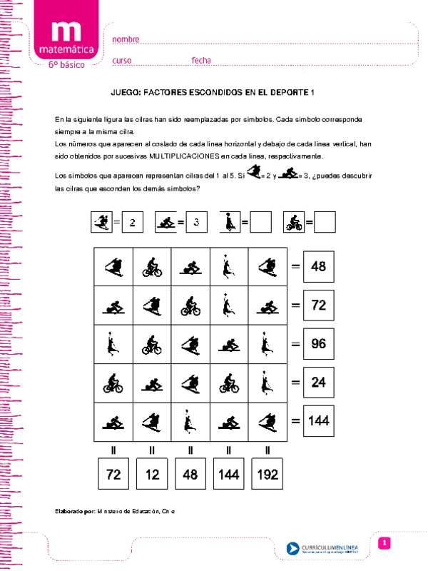 Juego: factores escondidos en el deporte 1