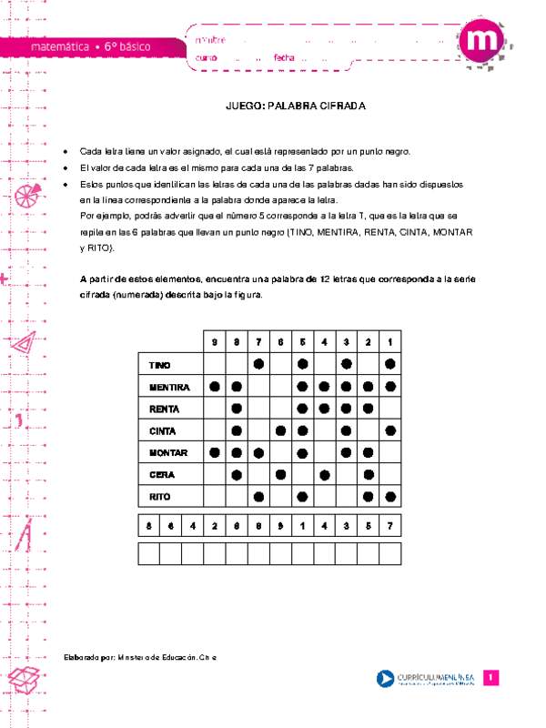 Juego: palabra cifrada