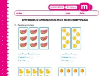 Multiplicaciones como adiciones reiteradas