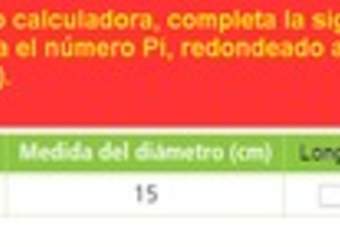 Cálculo de la medida del radio y de la longitud de una circunferencia a partir de la medida del diámetro