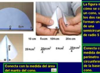 Cálculo del área de la superficie de un cono (I)