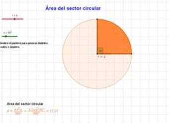 Área de un sector circular