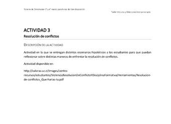 Actividad sugerida - Parte 1 - Actividad 3 - Resolución de conflictos
