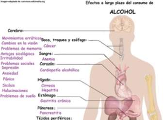 Imagen con información sobre los efectos a largo plazo del alcohol