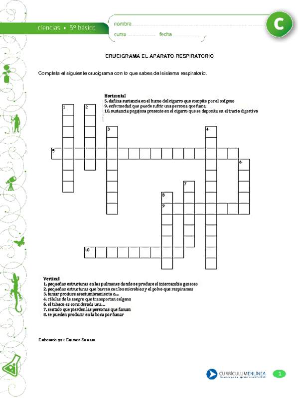 Crucigrama respiratorio