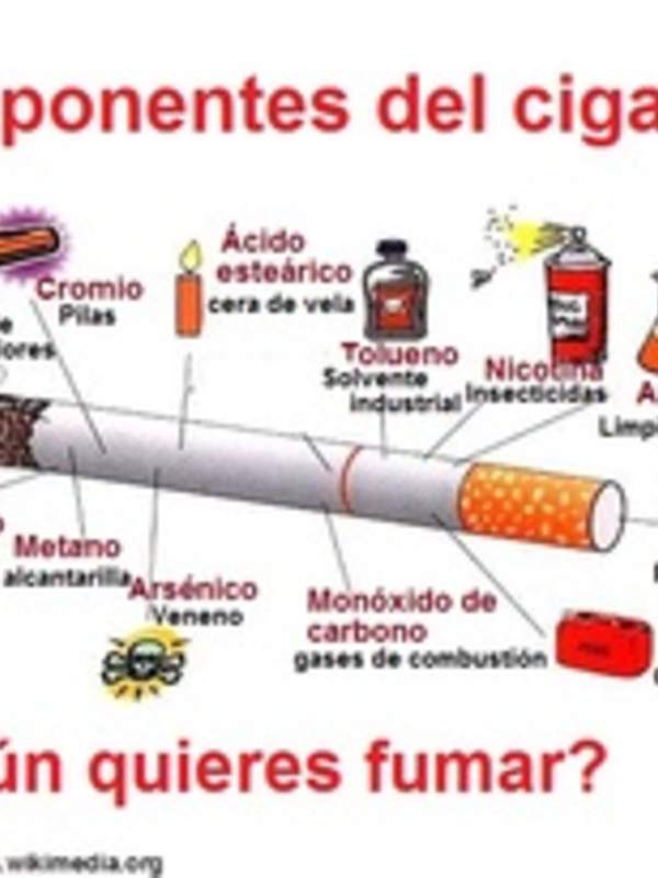 Infografía componentes del cigarrillo