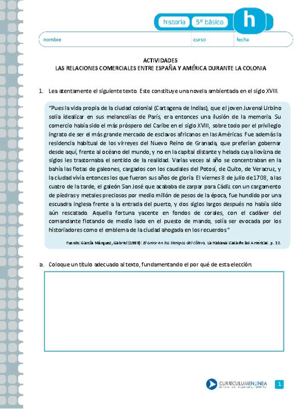 Las relaciones comerciales entre España y América en la colonia