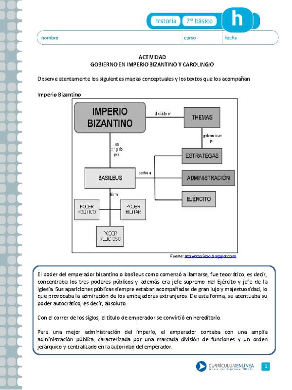 Gobierno en el Imperio Bizantino y Carolingio