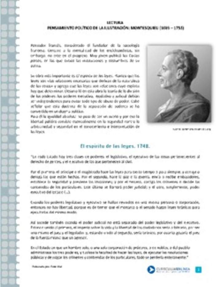 Pensamiento político de la Ilustración: Montesquieu