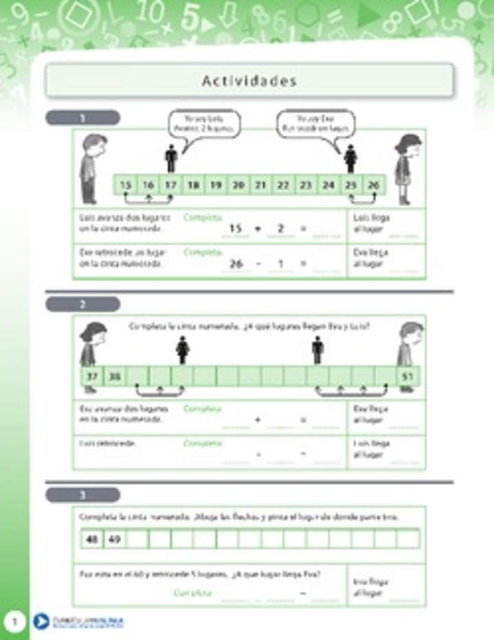 Adiciones y sustracciones como avanzar o retroceder