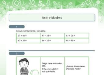 Resolución de problemas de sustracción con números menores a 100