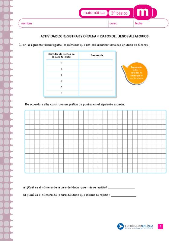 Registrar y ordenar datos de juegos aleatorios