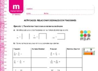 Relacionar fracciones con decimales