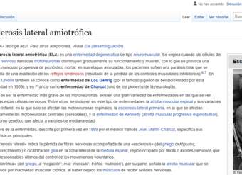 Wikipedia: Esclerosis lateral amiotrófica