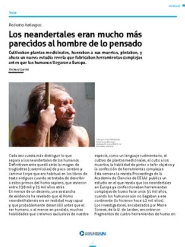 Los neandertales eran mucho más parecidos al hombre de lo pensado