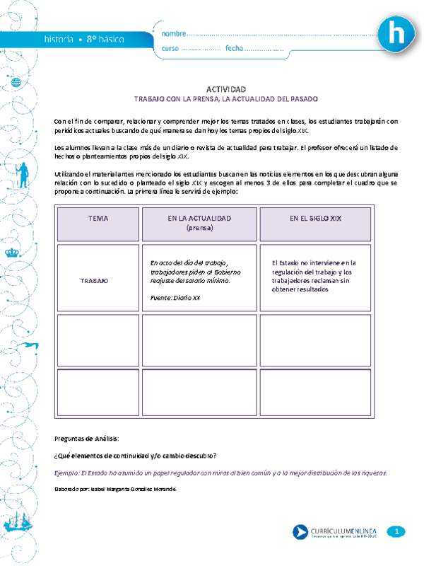 Trabajo con la prensa, la actualidad del pasado